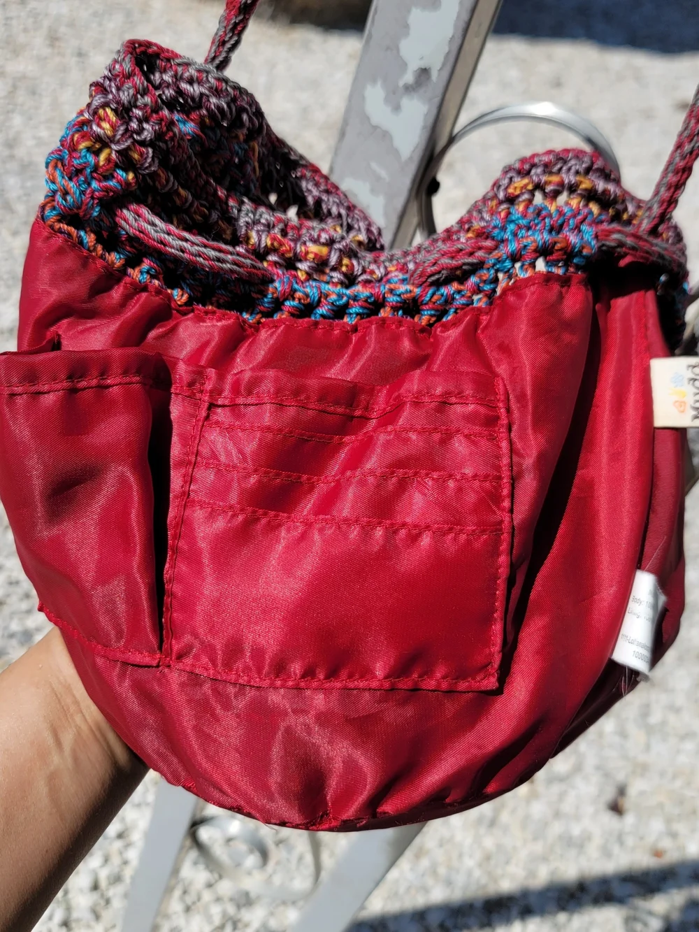 ✨ Mudd Y2K Vintage Boho Crochet Drawstring Bag ✨